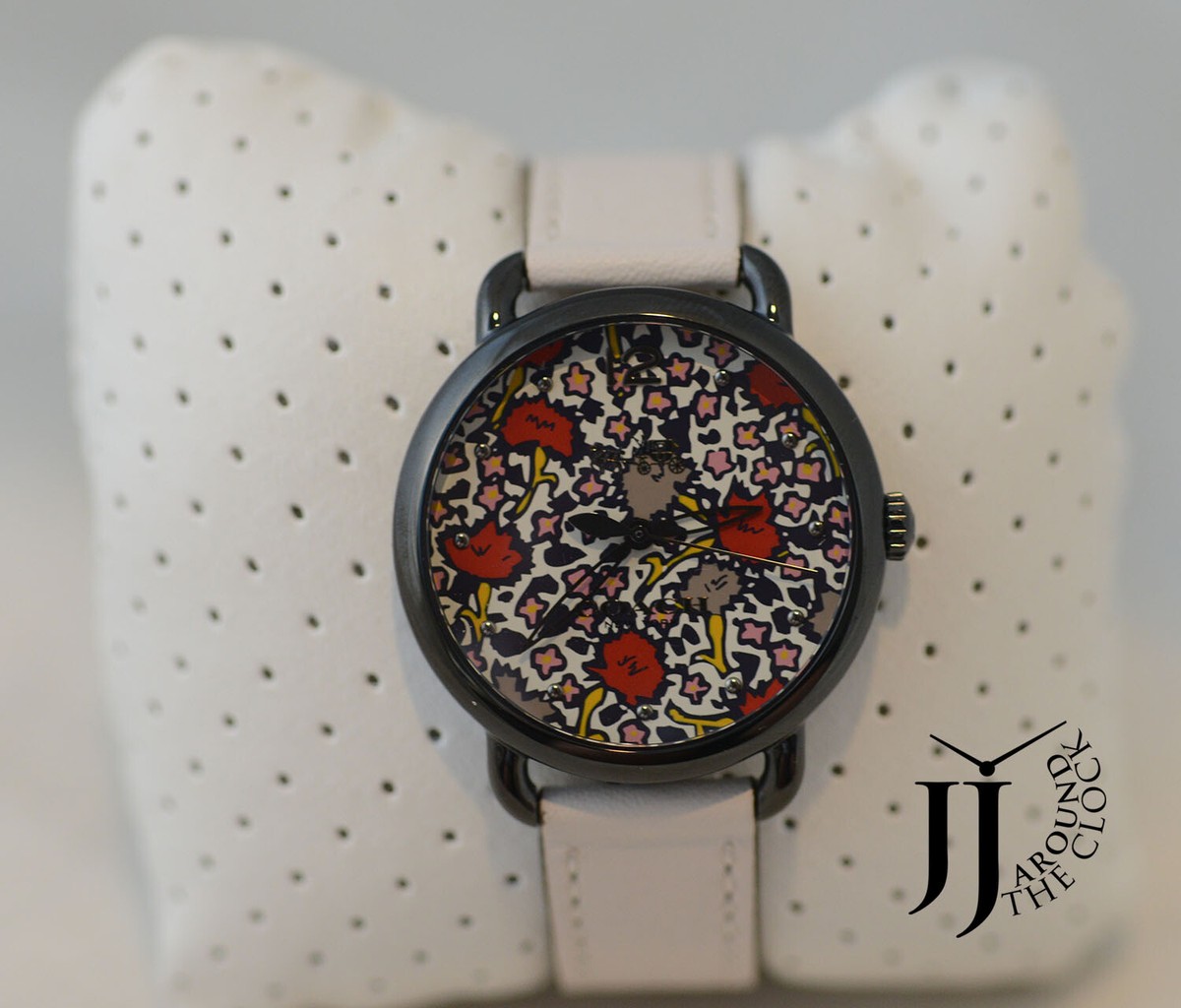 Coach Delancey floral band watch. Coach Delancey White Dial Floral Watch – Women main image 4
