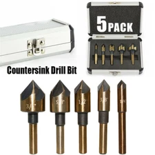 5pcs HSS Industrial Cobalt Countersink Drill Bit Set Counter Sink Chamfer Angle