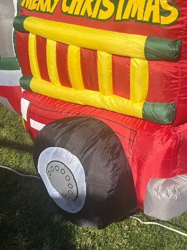 Christmas Santa Fireman FIRE TRUCK YARD DECOR~Animated Airblown Inflatable 6x7.5 - Picture 6 of 17