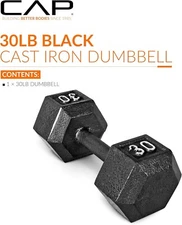 1X Black Cast Iron Dumbbell 10/12/15/20/25/30lb Dumbbell Home Gym Yoga Training