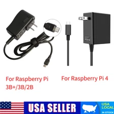 For Raspberry Pi 3/4 B+ B Micro USB USB-C Power Supply AC/DC Adapter Charger