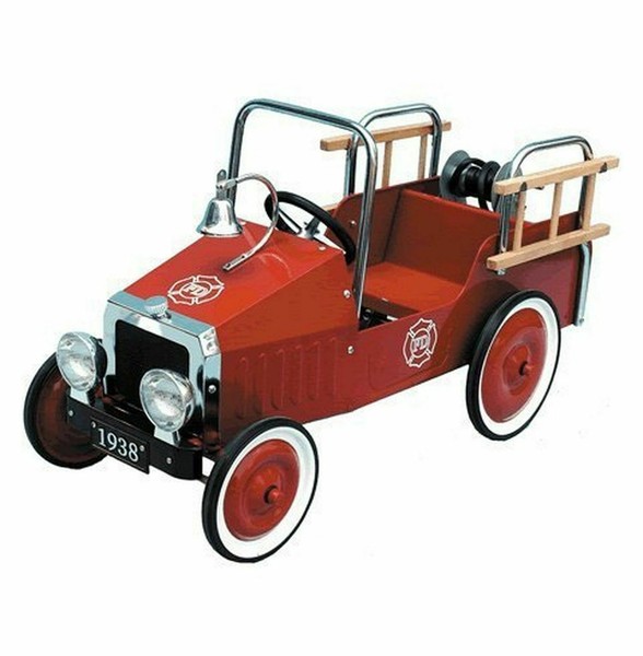 Kids Vintage Style Steel Metal Car Classic Pedal Fire Engine 3 Years