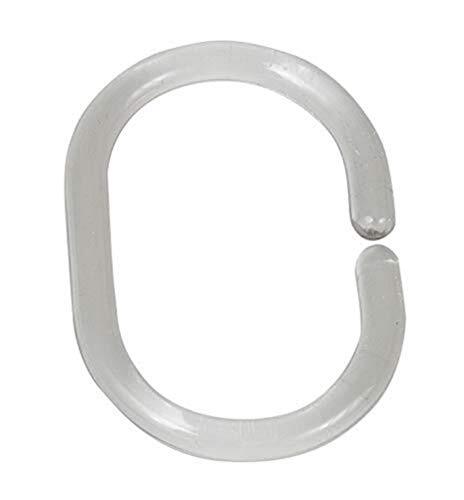 WENKO Anelli per tenda doccia 12 pezzi - 12 pezzi, Plastica, 3 x 4.5 cm, (F2c)