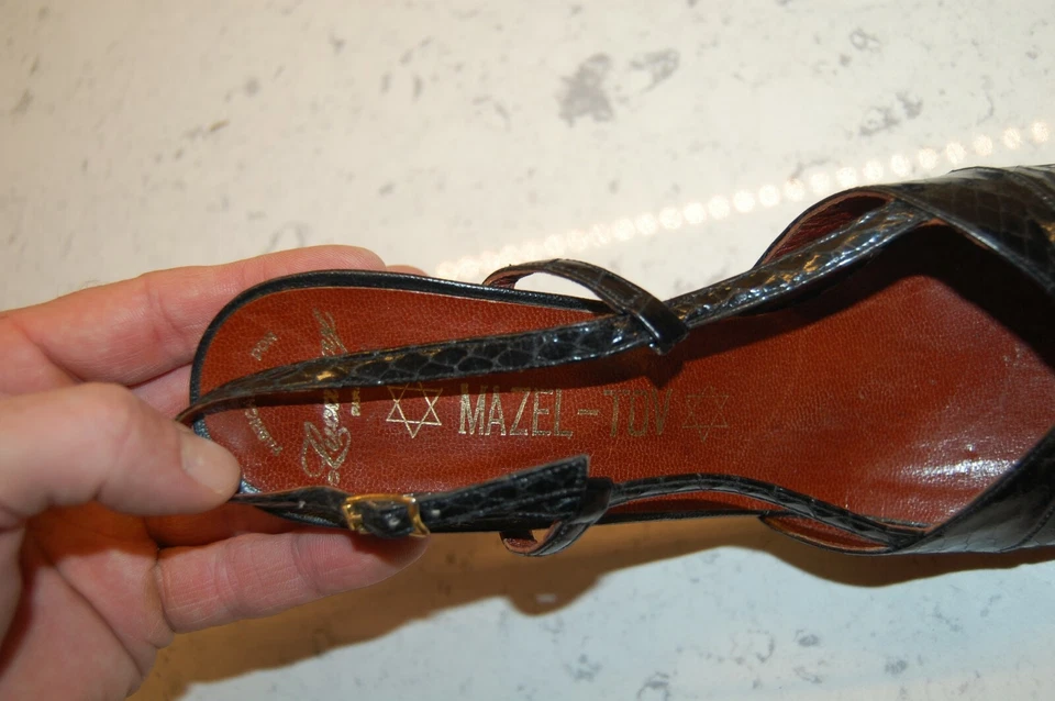 Sexy! ZAPATOS DE TACÓN ALTO DISCOTECA DE COLECCIÓN AÑOS 70 NEGROS DE PIEL DE SERPIENTE REAL PUNTA ABIERTA 37/7? Foto 3 de 4