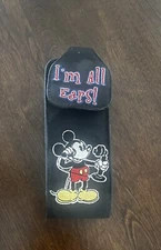 Walt Disney World Cell Phone Case Pouch Black Mickey I'm All Ears! Vintage