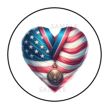 Memorial Day heart stickers labels tags envel...