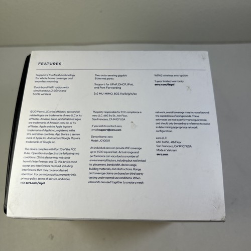 EERO 1200Mbps 2 Ports Dual Band Mesh Router J010111 Wifi System - Picture 8 of 8