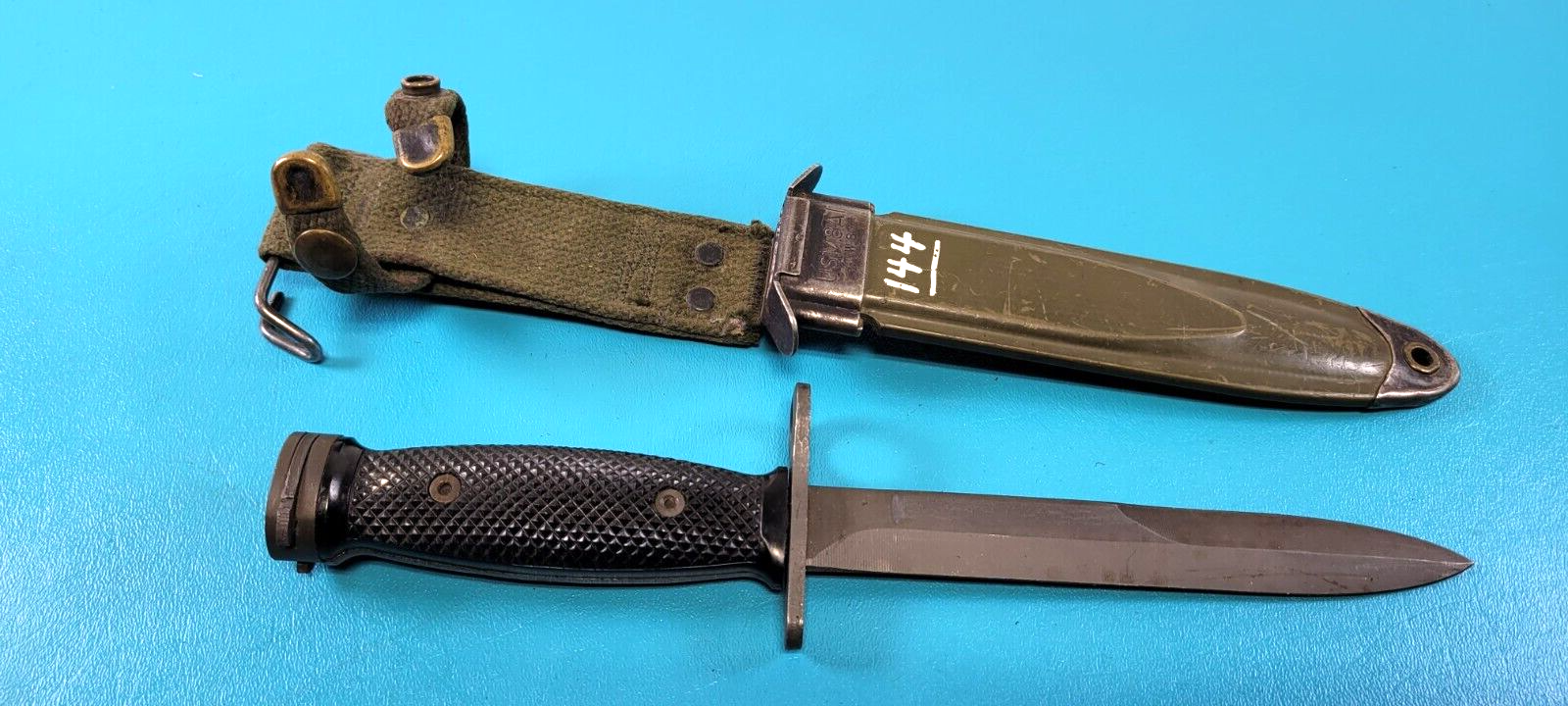 Excellent US M1 Carbine Bayonet Knife Kinfolk's KI + USM8A1 Scabbard