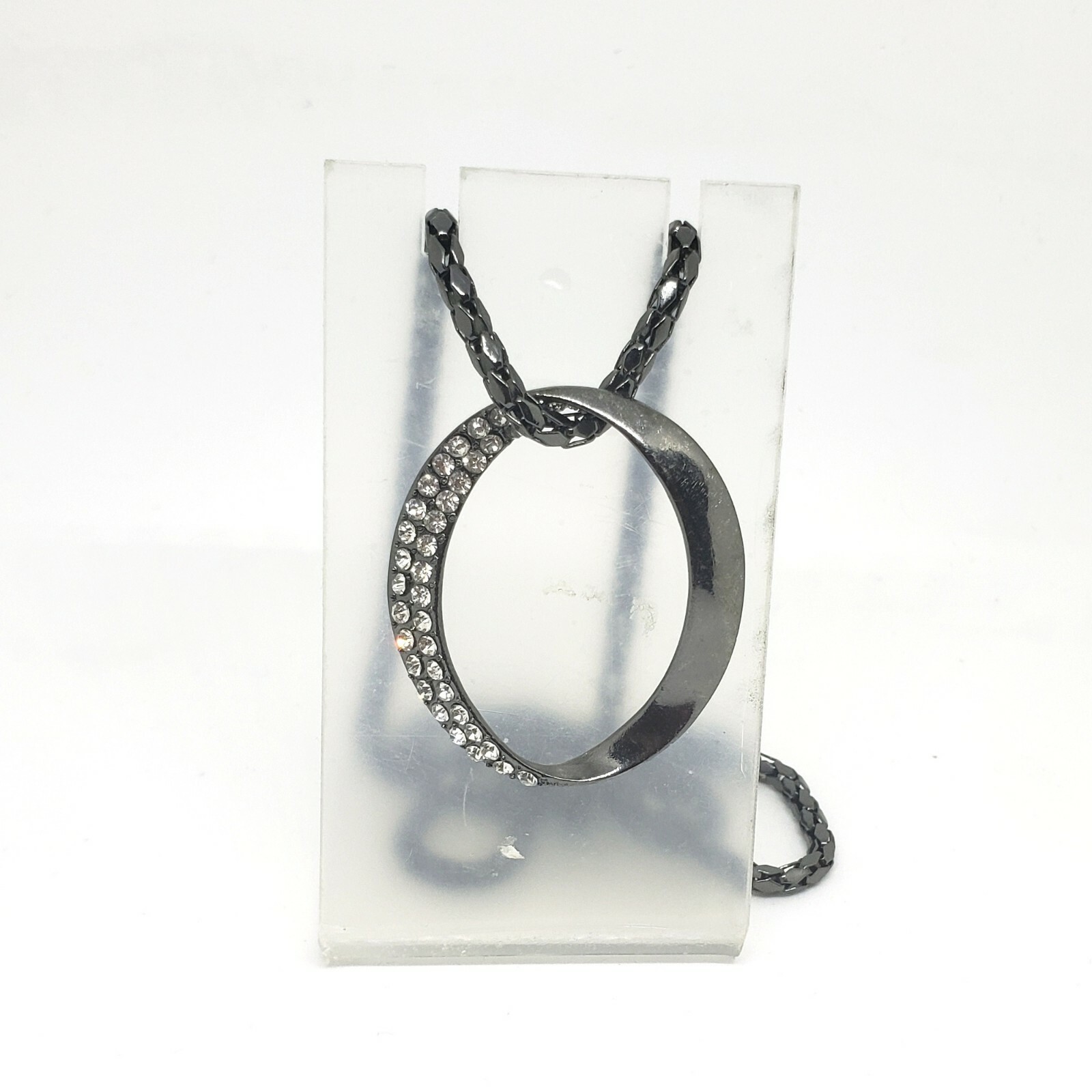 Large Oval Pendant Rhinestone Statement Necklace … - image 6