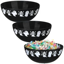 3 Pcs Halloween Candy Bowl Plastic Trick Treat Bowls Party Supplies Large