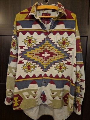 This Is SOCCO, hemd, Herrenhemd, Vintage 90er, Alternative, Aztec, M, western