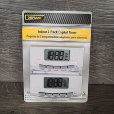 Defiant Automatic 15 Amp Digital 24-Hour Slim Fit Indoor Plug-In Timer 2-Pack