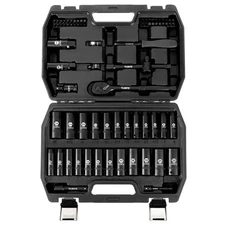 3/8“ Impact Socket Set, 74-Piece Drive 6-Point Deep Socket Wrench Set with 72...