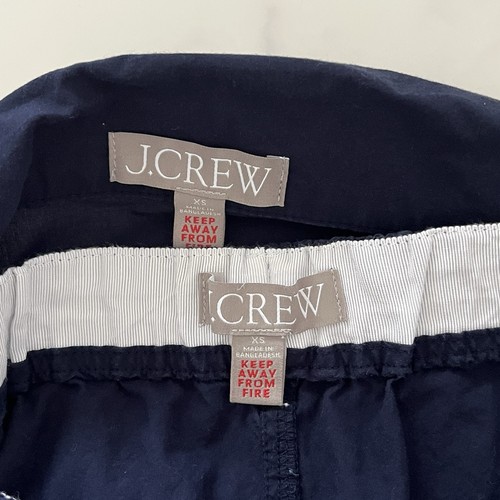J crew End-On-End Cotton Long-Sleeve Pajama Set Navy Blue XS Comfort Coastal - Picture 3 of 10