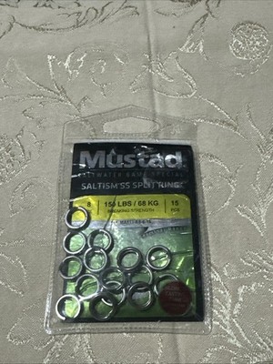 Mustad 150lbs Saltier SS Split Ring Pack Of 15