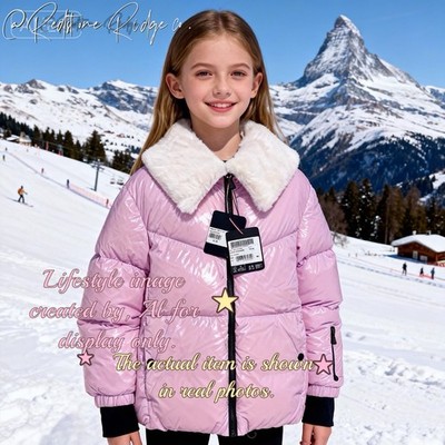 MONCLER Girls Down Padded Edling Jacket Pink for girls SKI（NWT