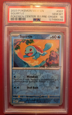 2023 Squirtle 007/165 Pokemon Center 151 Pre-order Promo 151