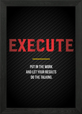 Execute Inspiration Text Gerahmtes Wandbild Poster Leinwanddruck Bild