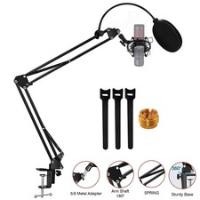 32" Microphone Scissor Arm Set Mic Stand Suspension Boom Desk Mount Holder US