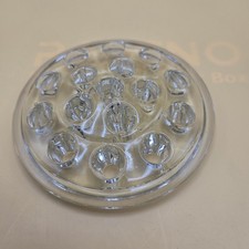 Vintage Clear Glass Flower Frog 16 Hole Round Floral Vase Insert