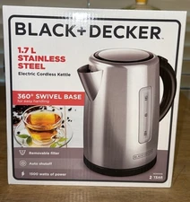 BLACK+DECKER 1.7L Cordless Electric Kettle, Premium Texture, Water Window, Rapid
