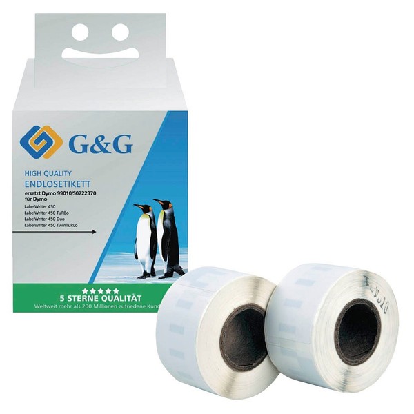 G&G Etikettenrollen FüR Etikettendrucker Ersetzt Dymo 99010/S0722370 Weiß,...-image