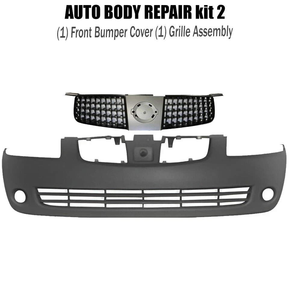 Cubierta de parachoques delantero fascia pintable y conjunto de rejilla Nissan Sentra 2004-2006 Foto 2 de 4