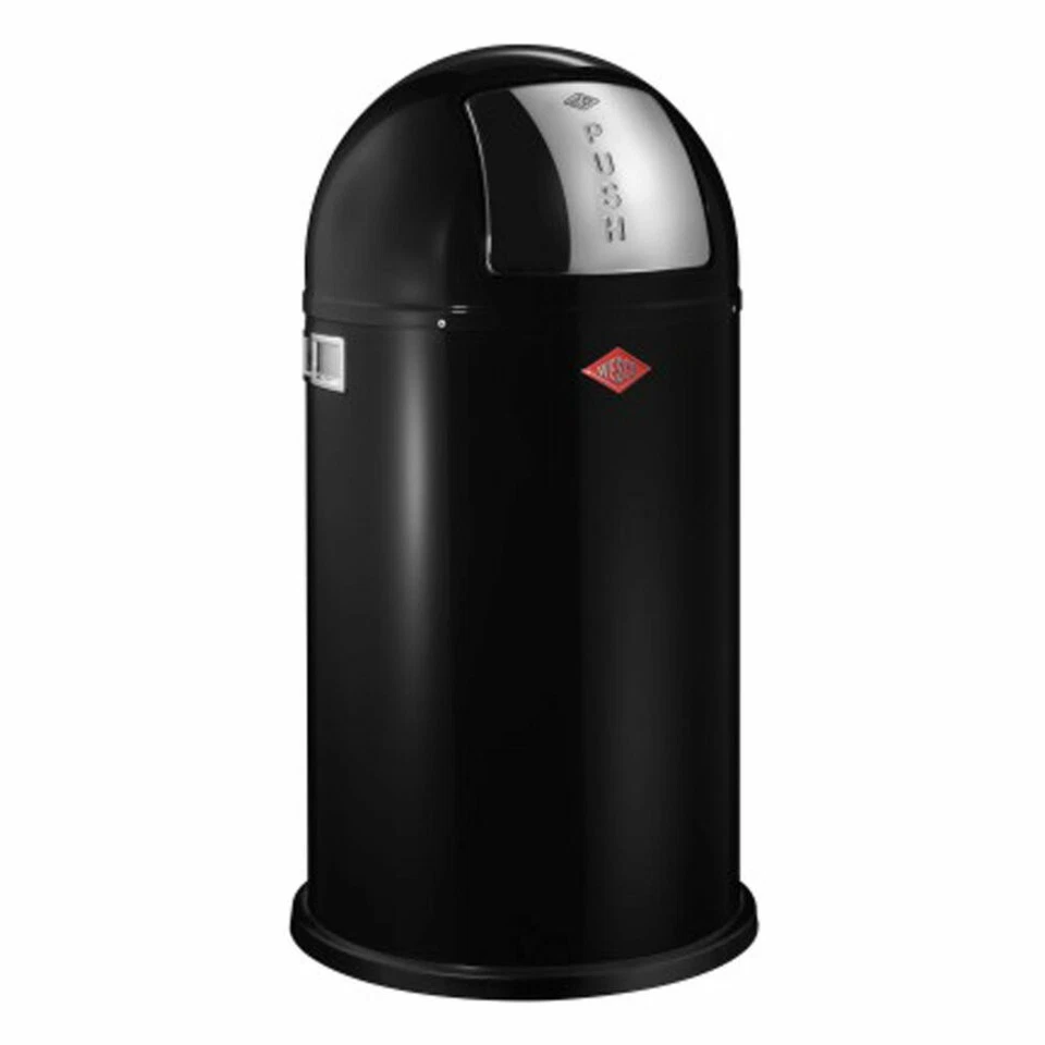 Wesco Pushboy Push Waste Bin Sheet Steel Waste Collector Black 50 L - Photo 1/1