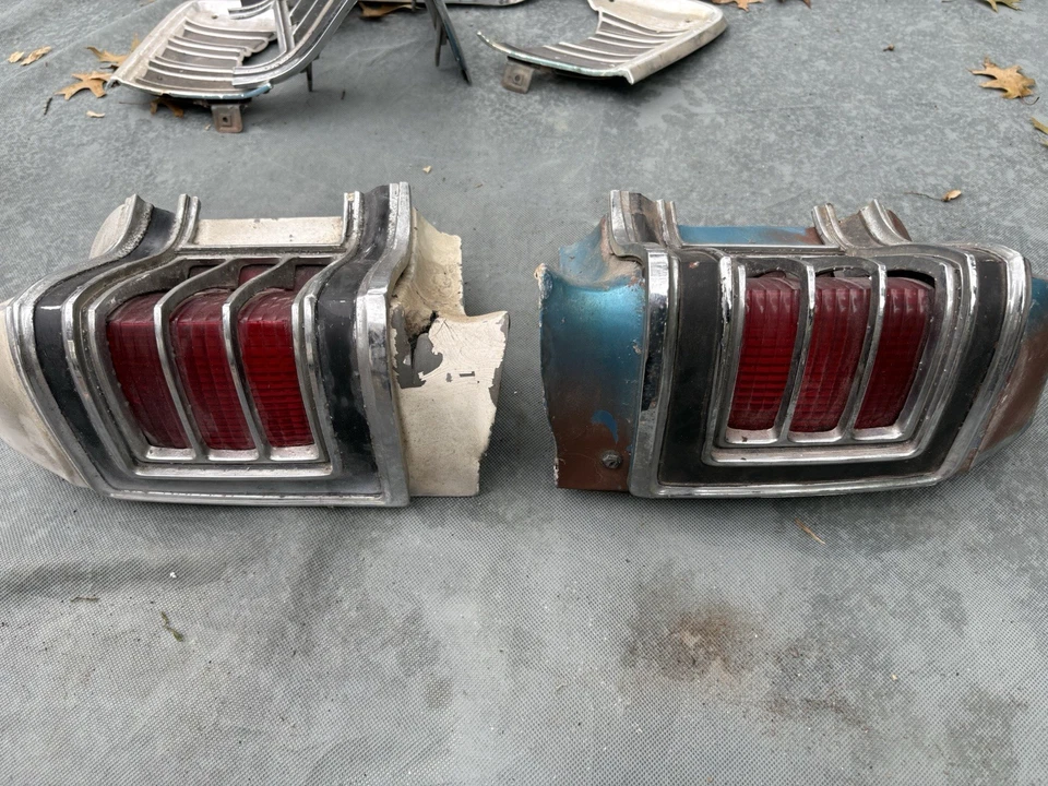 1966 Chevelle LH /RH TailLight Housing Panel Extensions, Lens, & Trim OEM - Image 2 of 4