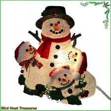 NEW Lillian Vernon 6.5" SNOWMAN FAMILY NIGHTLIGHT 9053 - circa 1990