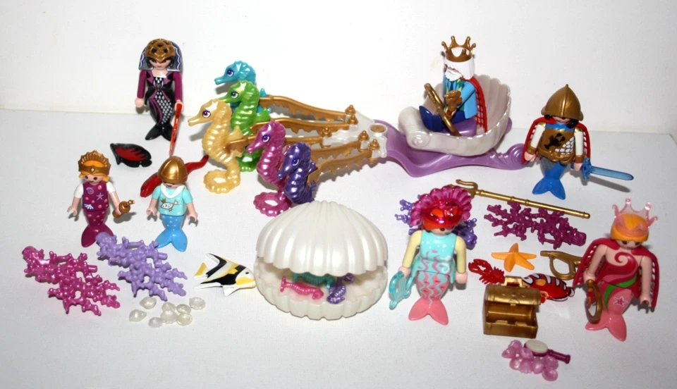 PLAYMOBIL 5002 SIRENES HIPPOCAMPES NEPTUNE MONDE SOUS MARIN 100 % COMPLET - Photo 4/4