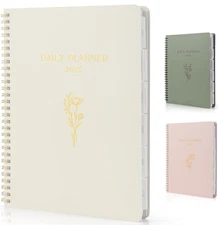Beautiful 2025 Daily Planner 7" x 10" Daily Planner with Weekly & Monthly Spreds