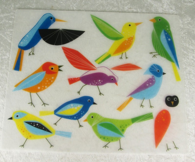 8 Ikea Klistrig Bird Placemats Charley Harper Mid Century Modern 11-1/2 x 14 in