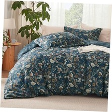 Duvet Cover King Size - King 104" x 90" 06 - Navy Blue Floral No Comforter 