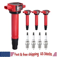 Set of 4 Ignition Coil Pack and Spark Plug For 2007-2016 Jeep Compass 2.0L 2.4L