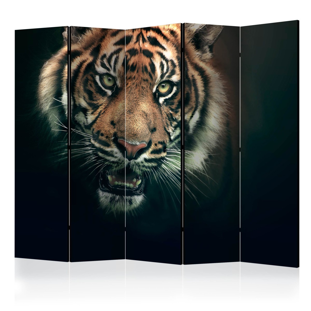 Paravent 5 volets grand format tigre pour salon et chambre