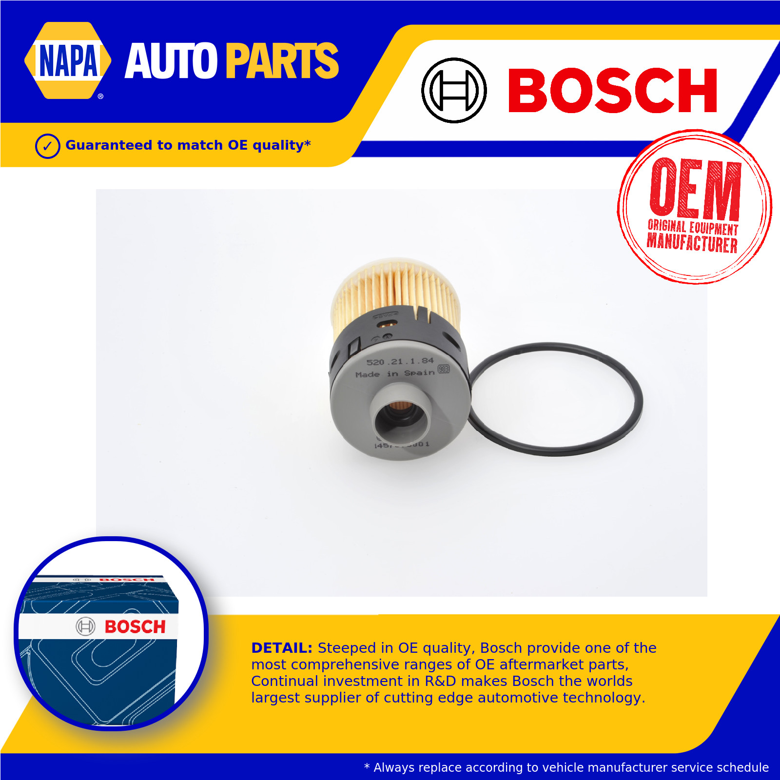 Fuel Filter fits FIAT DUCATO 244, 250 02 to 14 Bosch 77362340 77363600 77365864