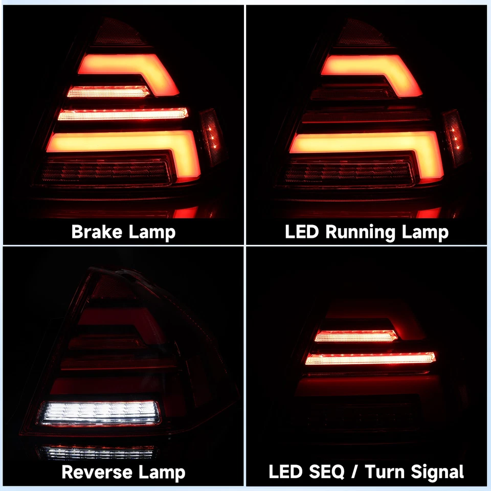 Full LED Tail Lights For 2006-2013 Chevy Impala Brake Lamps Left+Right Pair - Image 4 of 4