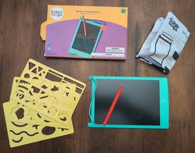 Giggle Scape Rainbow Drawing Board W/ Attached Drawing Pen & Stencils 