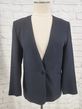 Womens Vintage Blazer Career Professional Office Chic Union Made Rayon Black 2