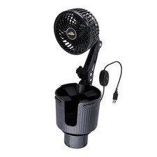 Car Fan Cupholder, 2-in-1 XL Cupholder and Mini 2-Speed Cooling Fan, USB A