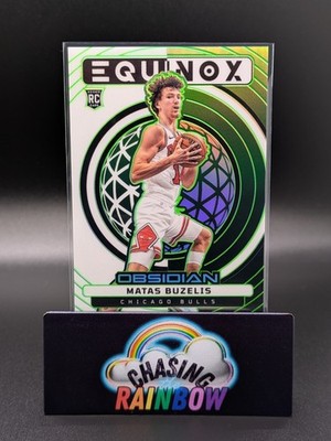 2024-25 Panini Obsidian Matas Buzelis #15 Rookie RC Equinox JADE FLOOD /25 Bulls
