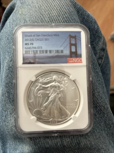 2012 s silver eagle ms 70 struck at san francisco mint