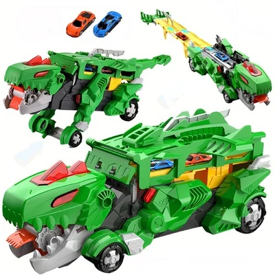 T-Rex-Dinosaurier-Truck mit Abschussvorrichtung, Rutsche und 2 Federn - Bild 1 von 4