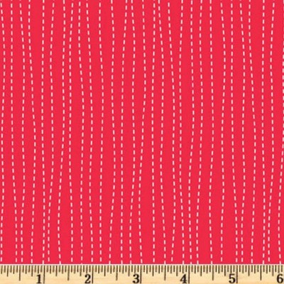 Cherry Patch Red Stitched Stripe Cotton Fabric Sale 5708 R Fabric by half yd