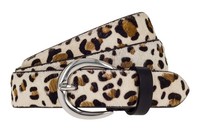 Tamaris 30Mm Fur Leather Belt W115 GüRtel Beige - Multicolor Beige Braun Neu