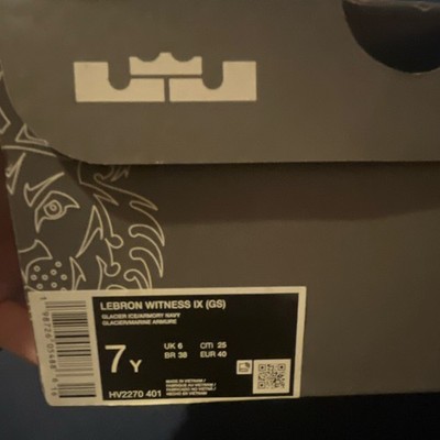 Nike LeBron Witness IX (GS) Boys Mid Top Sneakers Blue/Black US 7Y HV2270-401