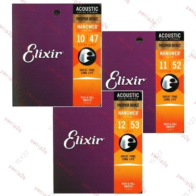 EU 1/3x Elixir 16002 16027 16052 Nanoweb Acoustic Guitar Strings Light 2025 Neu