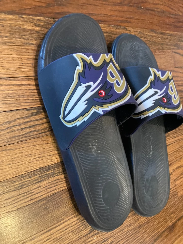 NFL Baltimore Ravens Slide Sandals Size L (Men's 11-12) Flip-Flops House Shoes - Image 4 of 4
