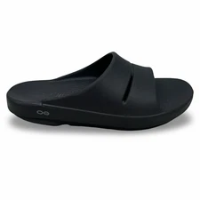Oofos OOahh Slide Sandal Men's 10 Women's 12 Black Comfort Slip-On Recovery